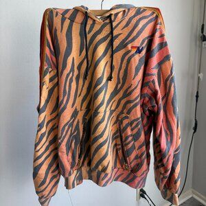Aviator Nation Classic Relaxed Pullover Hoodie w/ Zipper Pockets Tiger Size S